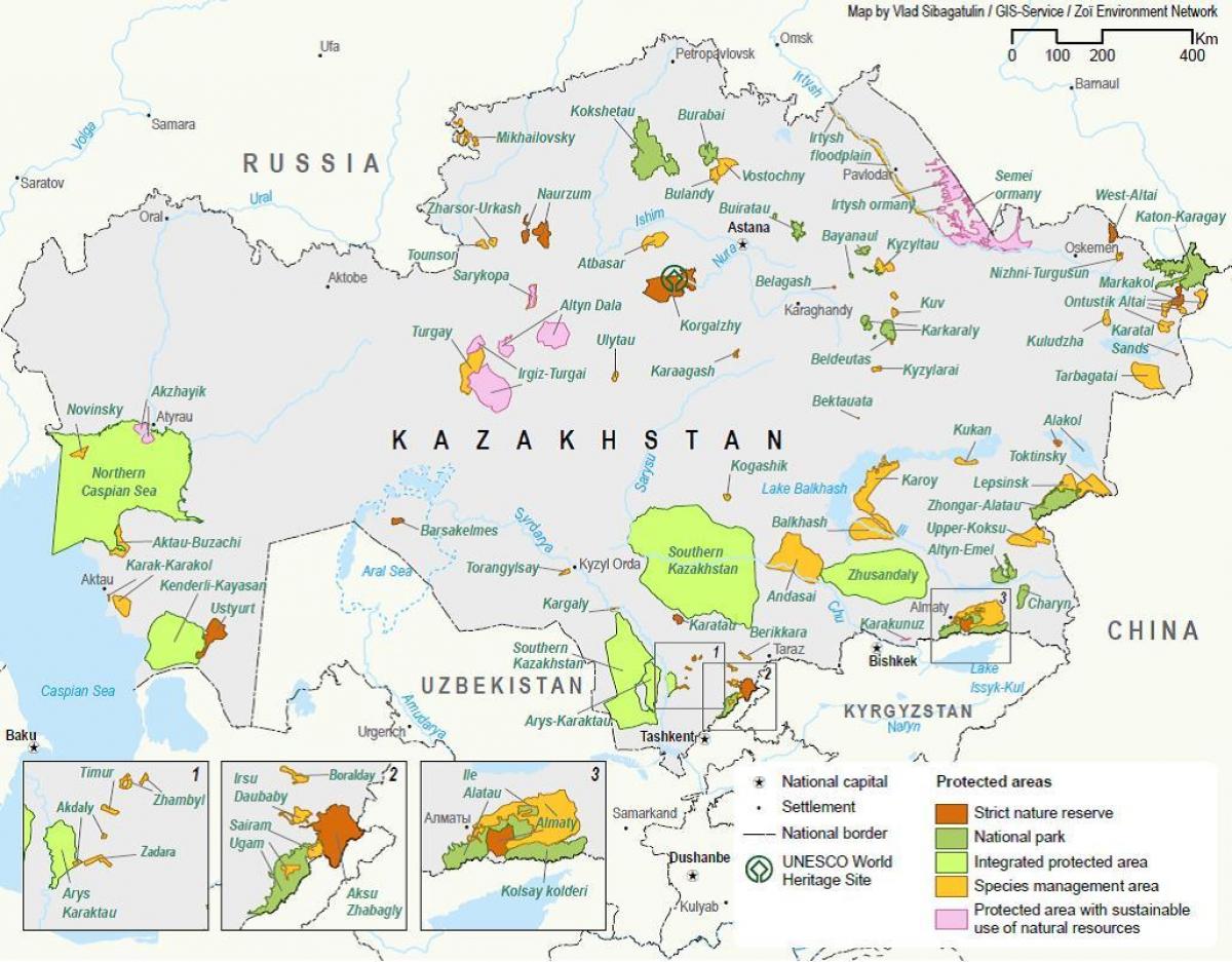 Kazakistan haritası doğal kaynakları