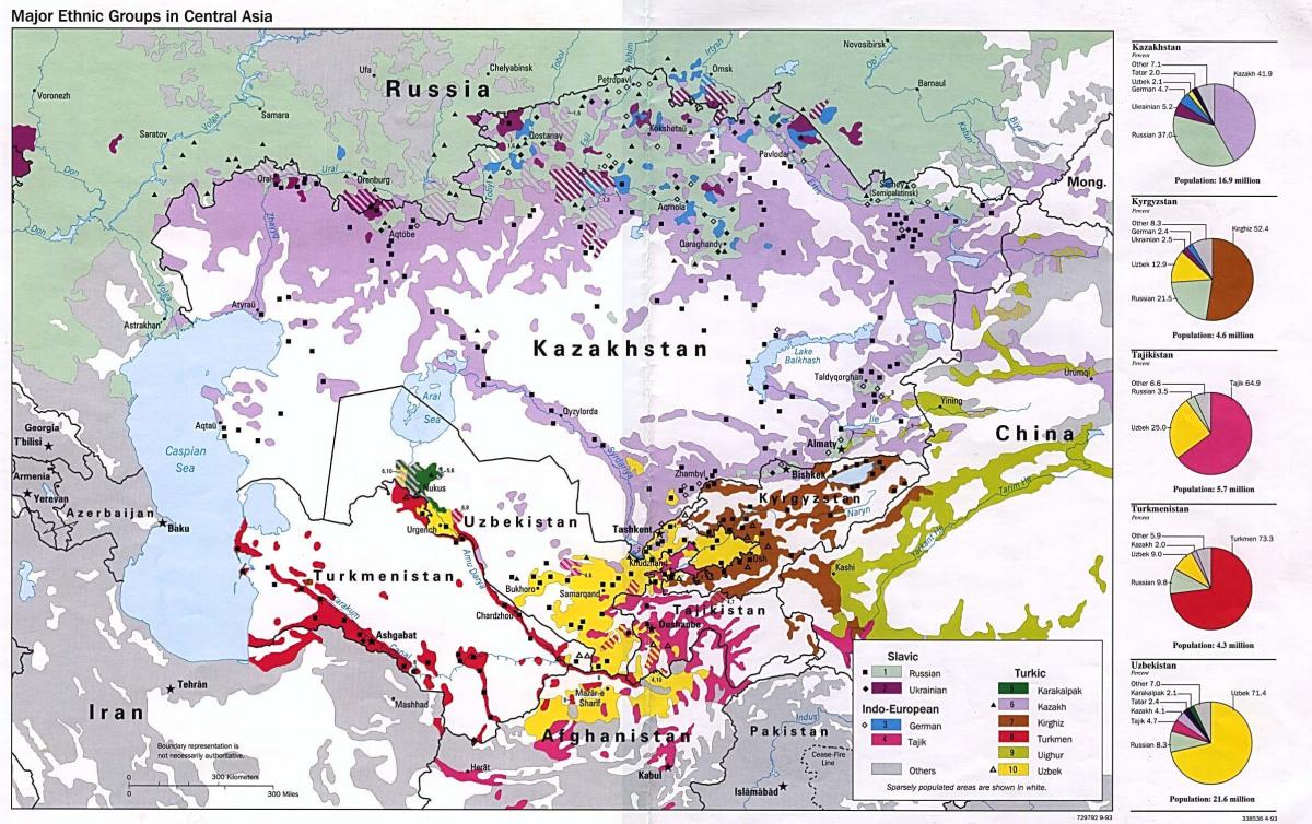 Kazakistan nüfusu haritası 