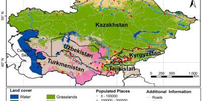 Kazakistan haritası iklim