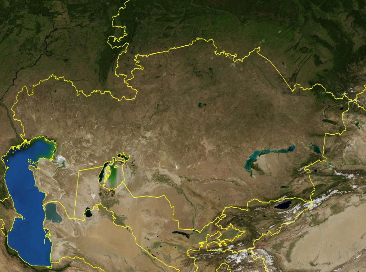 Kazakistan haritası topografik