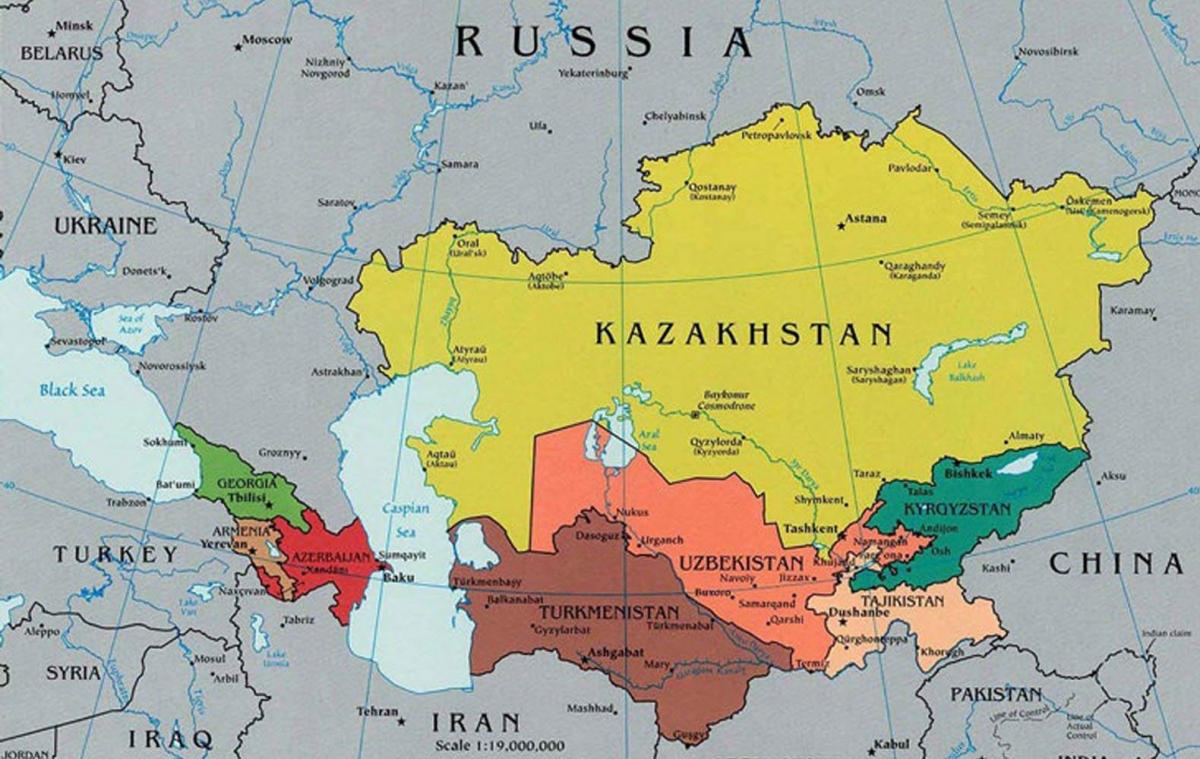 harita Kazakistan çevre ülkeler