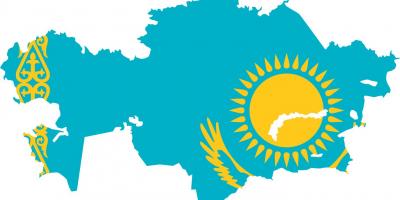 Kazakistan haritası bayrak