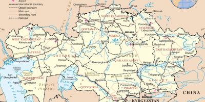 Kazakistan haritası siyasi