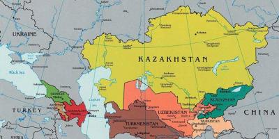 Harita Kazakistan çevre ülkeler